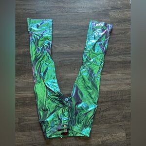 TRIPP Daang Goodman Shiny Silver Spacewoman Exotic Metallic Pants Large